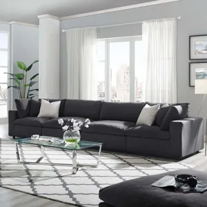 Commix Down Filled Overstuffed 4 Piece Sectional Sofa Set