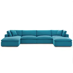 Commix Down Filled Overstuffed 6 Piece Sectional Sofa Set
