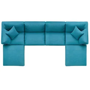 Commix Down Filled Overstuffed 6 Piece Sectional Sofa Set