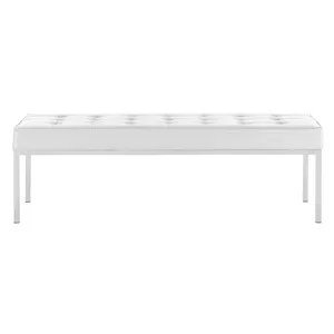 Loft Tufted Large Upholstered Faux Leather Bench