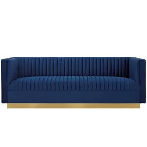 Sanguine Vertical Channel Tufted Performance Velvet Sofa