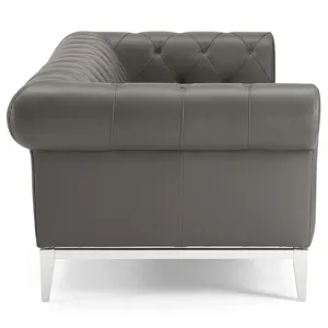 Idyll Tufted Button Upholstered Leather Chesterfield Sofa