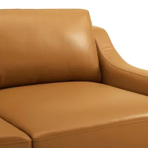 Harness 83.5" Stainless Steel Base Leather Sofa