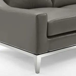 Harness 64" Stainless Steel Base Leather Loveseat