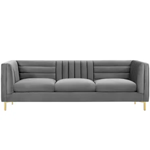 Ingenuity Channel Tufted Performance Velvet Sofa