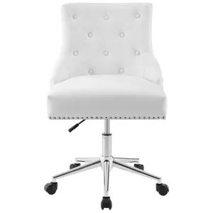 Regent Tufted Button Swivel Faux Leather Office Chair