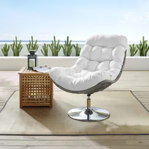 Brighton Wicker Rattan Outdoor Patio Swivel Lounge Chair