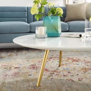 Lippa 40" Round Wood Top Coffee Table with Tripod Base