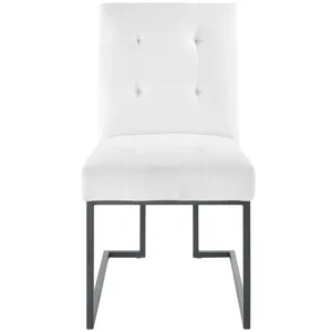 Privy Black Stainless Steel Upholstered Fabric Dining Chair