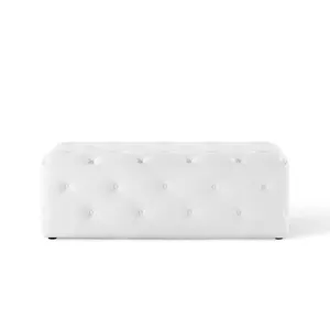 Amour 48" Tufted Button Entryway Faux Leather Bench