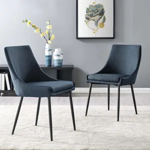 Viscount Upholstered Fabric Dining Chairs - Set of 2
