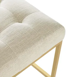 Privy Gold Stainless Steel Upholstered Fabric Counter Stool