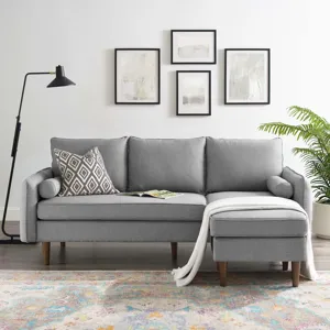 Revive Upholstered Right or Left Sectional Sofa - Light Gray