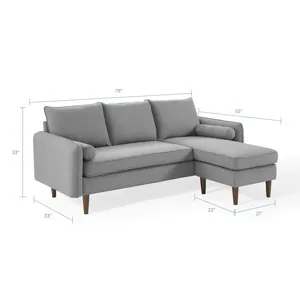 Revive Upholstered Right or Left Sectional Sofa - Light Gray