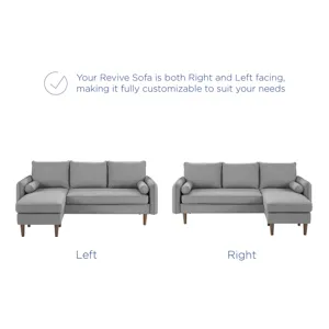 Revive Upholstered Right or Left Sectional Sofa - Light Gray