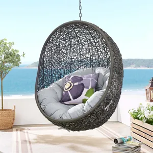 Hide Outdoor Patio Sunbrella Swing Chair With Stand