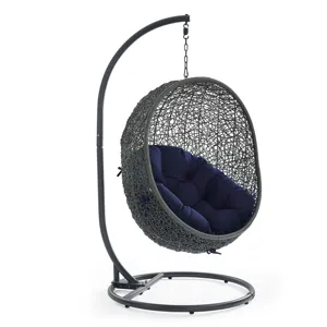 Hide Outdoor Patio Sunbrella Swing Chair With Stand