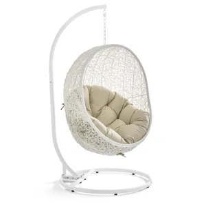 Hide Outdoor Patio Sunbrella Swing Chair With Stand