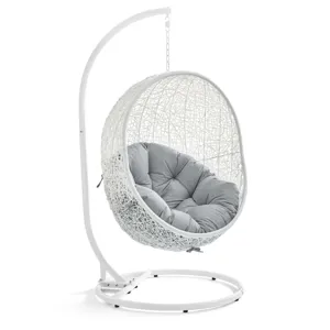 Hide Outdoor Patio Sunbrella Swing Chair With Stand