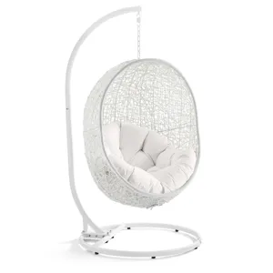 Hide Outdoor Patio Sunbrella Swing Chair With Stand