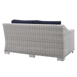 Conway Sunbrella Outdoor Patio Wicker Rattan Loveseat