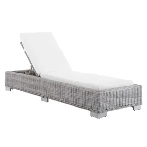 Conway Sunbrella Outdoor Patio Wicker Rattan Chaise Lounge