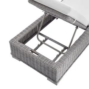 Conway Sunbrella Outdoor Patio Wicker Rattan Chaise Lounge