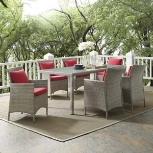 Conduit 7 Piece Outdoor Patio Wicker Rattan Dining Set
