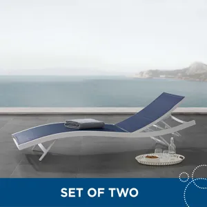 Glimpse Outdoor Patio Mesh Chaise Lounge Set of 2