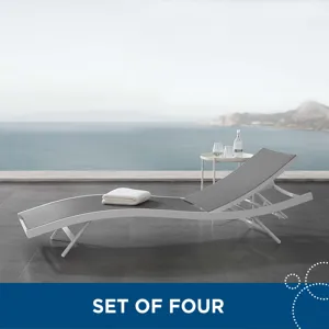 Glimpse Outdoor Patio Mesh Chaise Lounge Set of 4