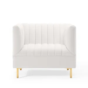 Shift Channel Tufted Performance Velvet Armchair
