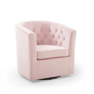 Prospect Tufted Performance Velvet Swivel Armchair