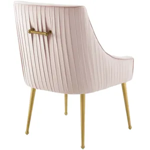 Discern Pleated Back Upholstered Performance Velvet Dining Chair Set of 2