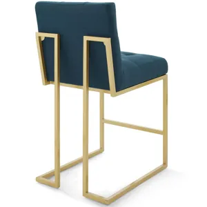 Privy Gold Stainless Steel Upholstered Fabric Counter Stool Set of 2
