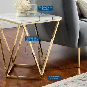 Vertex Gold Metal Stainless Steel End Table