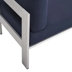 Shore Sunbrella Fabric Outdoor Patio Aluminum 3 Piece Set