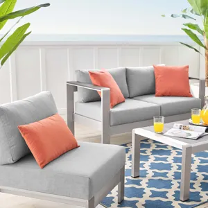 Shore Sunbrella Fabric Outdoor Patio Aluminum 4 Piece Set