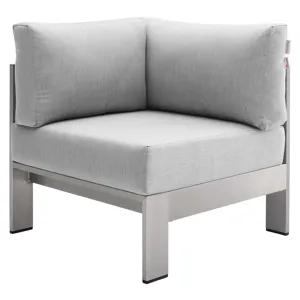 Shore Sunbrella Fabric Outdoor Patio Aluminum 5 Piece Sectional Sofa Set