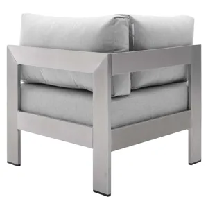 Shore Sunbrella Fabric Outdoor Patio Aluminum 5 Piece Sectional Sofa Set