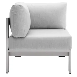 Shore Sunbrella Fabric Outdoor Patio Aluminum 6 Piece Sectional Sofa Set