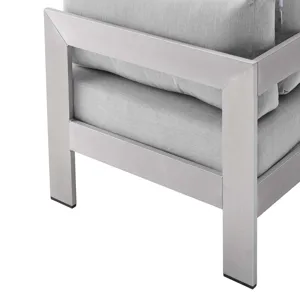 Shore Sunbrella Fabric Outdoor Patio Aluminum 6 Piece Sectional Sofa Set