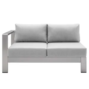 Shore Sunbrella Fabric Outdoor Patio Aluminum 6 Piece Sectional Sofa Set