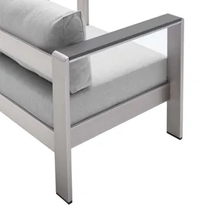 Shore Sunbrella Fabric Outdoor Patio Aluminum 7 Piece Set
