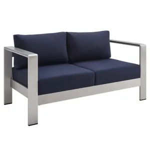 Shore Sunbrella Fabric Outdoor Patio Aluminum 7 Piece Set