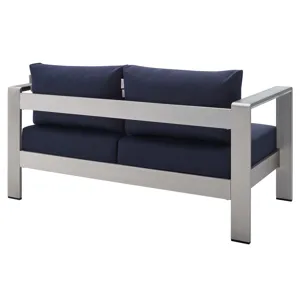 Shore Sunbrella Fabric Outdoor Patio Aluminum 7 Piece Set