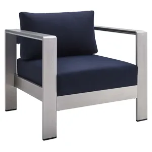 Shore Sunbrella Fabric Outdoor Patio Aluminum 7 Piece Set