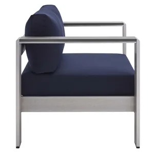 Shore Sunbrella Fabric Outdoor Patio Aluminum 7 Piece Set