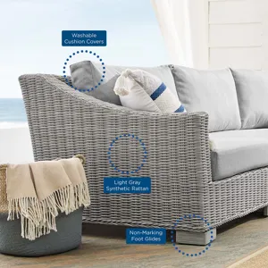 Conway Sunbrella Outdoor Patio Wicker Rattan 4-Piece Furniture Set