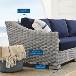 Conway Sunbrella Outdoor Patio Wicker Rattan 4-Piece Furniture Set
