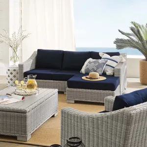 Conway Sunbrella Outdoor Patio Wicker Rattan 5-Piece Furniture Set